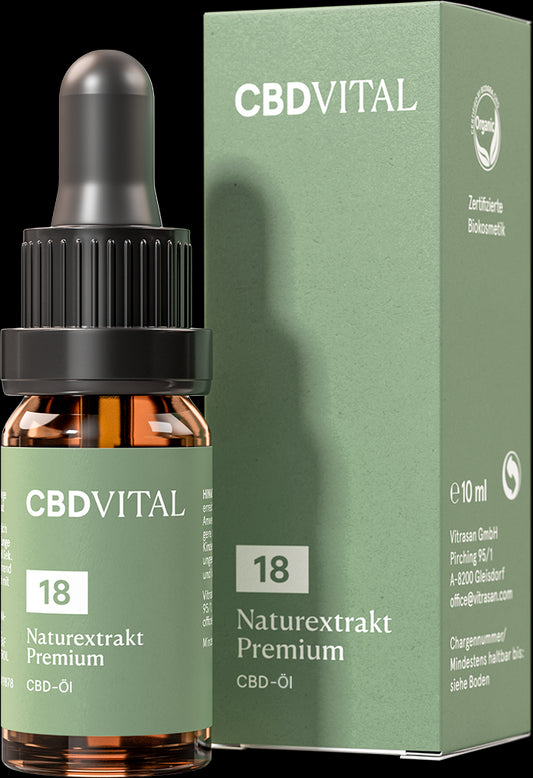 CBD Naturextrakt PREMIUM Öl 18% 10ml